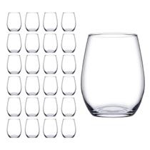 24 Copos de Vidro Transparente Redondo 440ml Amber Pasabahçe