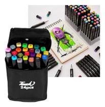 24 Cores Caneta Marcadora canetinhas coloridas Kit Com Ponta Dupla/marcador touch