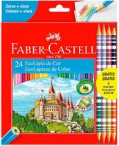 24 Ecolápis De Cor Faber Castell 20 + 4 Bicolor = 28 Cores 24 Ecolápis De Cor Faber Castell 20 + 4 Bicolor = 28 Cores