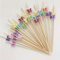 24 Espetinhos Palitos Decorativo Borboleta Lanches e Petiscos - Ponto das Festas - Inspire sua Festa Loja