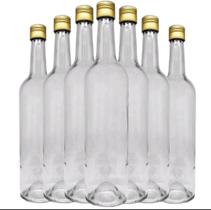 24 Garrafas Bordalesa De Vidro Vinho Branca 750ml C/tampa