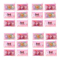 24 kit elastico para cabelo infantil para meninas laço acessorios cabelo lembrancinha festa prenda