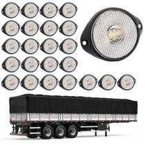 24 Lanterna Frontal Carreta LED Cristal 65mm c/ Sup. - Conec