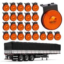 24 Lanterna Lateral Carreta LED Âmbar 65mm c/ Suporte - Fio