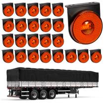 24 Lanterna Lateral Carreta LED Âmbar 85mm c/ Sup. - Conect.