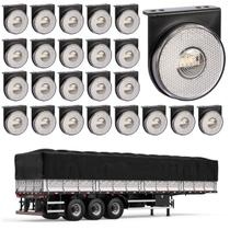 24 Lanterna Lateral Carreta LED Cristal 85mm c/ Sup. - Conec