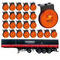 24 Lanterna Lateral Guerra LED Âmbar 65mm c/ Suporte - Fio
