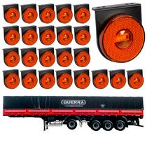 24 Lanterna Lateral Guerra LED Âmbar 85mm c/ Suporte - Fio