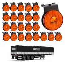 24 Lanterna Lateral Randon LED Âmbar 65mm Suporte - Conector