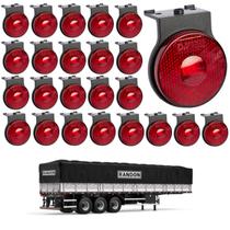 24 Lanterna Lateral Randon LED Rubi 65mm Suporte - Conector