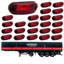 24 Lanternas Delimitadoras LED Carreta Guerra Lateral Rubi