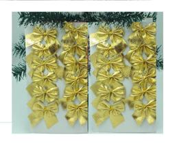 24 Lindos Laços Dourados Com 6 Cm De Larg - P/ Árvore Natal - master