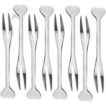 24 Mini Garfinho Talher Petisco Aperitivo Fondue Buffet Inox