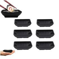 24 Molheira Porta Shoyu Oriental em Melamina Preto 50ml