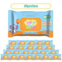 24 Pacotes Toalha Umedecida Tradicional 70 fls Baby Club