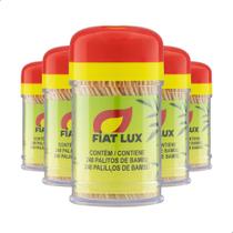 24 Paliteiros de Plastico com 240 Palitos de Dente de Bambu Resistente para Petiscos Fiat Lux