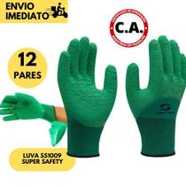 24 Pares Luva de Segurança SuperSafety 1009 Revestida em Látex Antiderrapante para Serviços Gerais 24 Pares Luva de Segurança SuperSafety 1009 Revestida em Látex Antiderrapante para Serviços Gerais