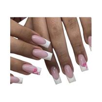 24 PCS Explosões na Europa e América Tubos de Água Longos Branco Francês Retangular Unhas Falsas