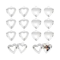 24 Peças De Pingentes De Coração Em Aço Inoxidável Para DIY, Charms Para Moldura De Fotos Para Kit 24 Peças De Pingentes De Coração Em Aço Inoxidável Para DIY, Charms Para Moldura De Fotos Para Kit