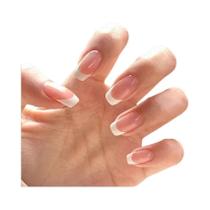 24 Peças de Unhas Falsas Quadradas Curtas - Prensa Francesa Reutilizável