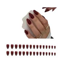 24 Peças De Unhas Postiças De Cobertura Total, Unhas Falsas Usáveis, Ferramenta DIY