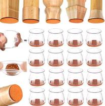 24 peças protetor p/ pé de cadeira mesa silicone redondo 2,5cm
