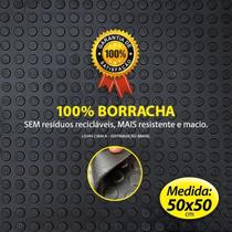 24 Pisos Moeda Preto Borracha Antiderrapante 50x50cm 6m²