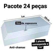 24 placas de isopor eps antichamas 10mm, tamanho 100 x 50cm