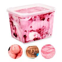 24 Potes de Sorvete Retangular 2 Litros Transparente