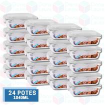 24 Potes de Vidro Hermetico 1040ML p/ Forno Airfryer Assados