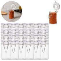 24 Potes Hermético Vidro Borossilicato 65ml Tampa Vedada