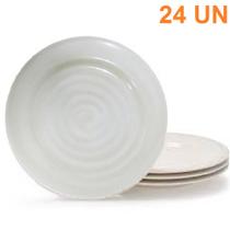 24 Prato em Melamina 20cm Cinza Kit Buffet e Restaurantes