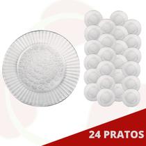 24 Prato Primavera Redondo Raso 23CM Duralex Refeição Comida