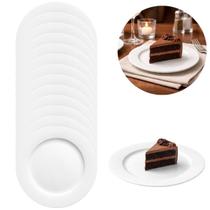 24 Prato Sobremesa Melamina 15cm Branco Resistente Leve