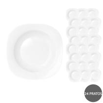 24 Pratos Opaline Plaza Fundo 22cm Restaurante Almoço