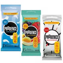 24 Preservativo Camisinha Sensivel Sabores Retardante Mix - Prudence