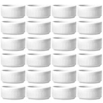 24 Ramekins Restaurante de Porcelana 85ml Branco Canelado Germer Porta Molhos 24 Ramekins Restaurante de Porcelana 85ml Branco Canelado Germer Porta Molhos