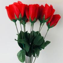24 Rosas Artificiais Botão - Artificial Botões Vermelho