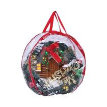 24 Sacos Transparentes De Armazenamento Para Guirlandas De 30 Polegadas Com Alça E Zíper Duplo Para