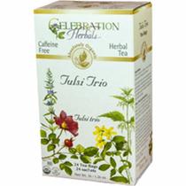 24 saquinhos de chá orgânico Tulsi Trio da Celebration Herbals (pacote com 2)