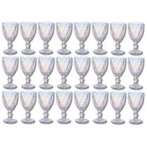 24 Taça Diamante Furta-Cor 340ML Suco Água Elegante Buffet 24 Taça Diamante Furta-Cor 340ML Suco Água Elegante Buffet