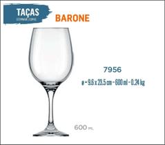 24 Taças Barone 600Ml - Vinho Tinto Rosé Branco Água