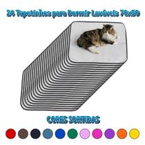 24 Tapetinhos Macios para Dormir Pet Antipulgas 200 Lavagens 70x50 Sortidos Quality
