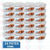 24 Tigela Redonda Bowl Hermética com Tampa 950ML Airfryer