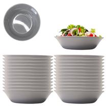 24 Tigelas Bowl Saladeira Funda Melamina Cinza Cozinha 800ML
