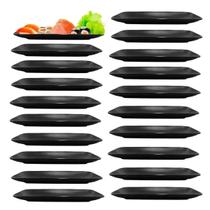 24 Travessa Prato em Melamina Preto p/ Restaurante Japones