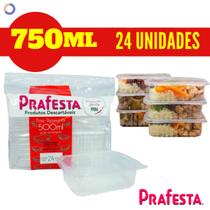 24 Un Pote Descartável 250/350/500/750/1000ml Freezer Microondas Marmita Fitness