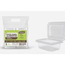 24 Un Pote Marmita Retangular 250ML Descartável Fitness Fit Freezer Microondas Rioplastic