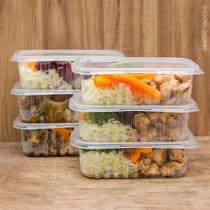 24 Un Pote Retangular Com Tampa Articulada 400ml