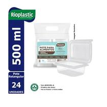 24 Un Pote Retangular Com Tampa Articular 500ml
